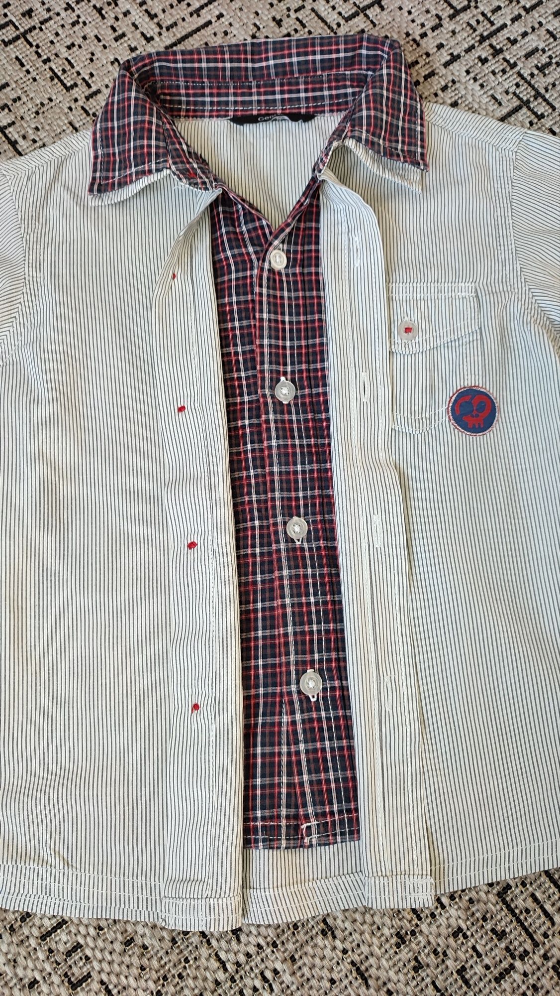 Koszula w paski w kratę kratkę długi rękaw święta 110