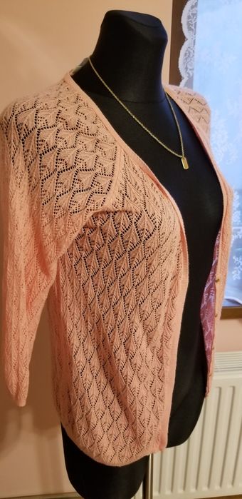 Zara różowy dzianinowy sweterek