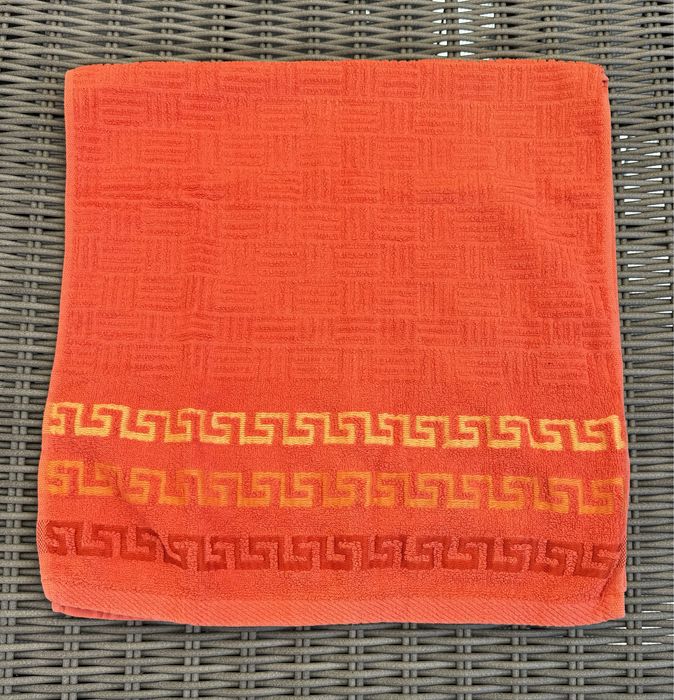 Ręcznik z greckim wzorem pomarańczowy