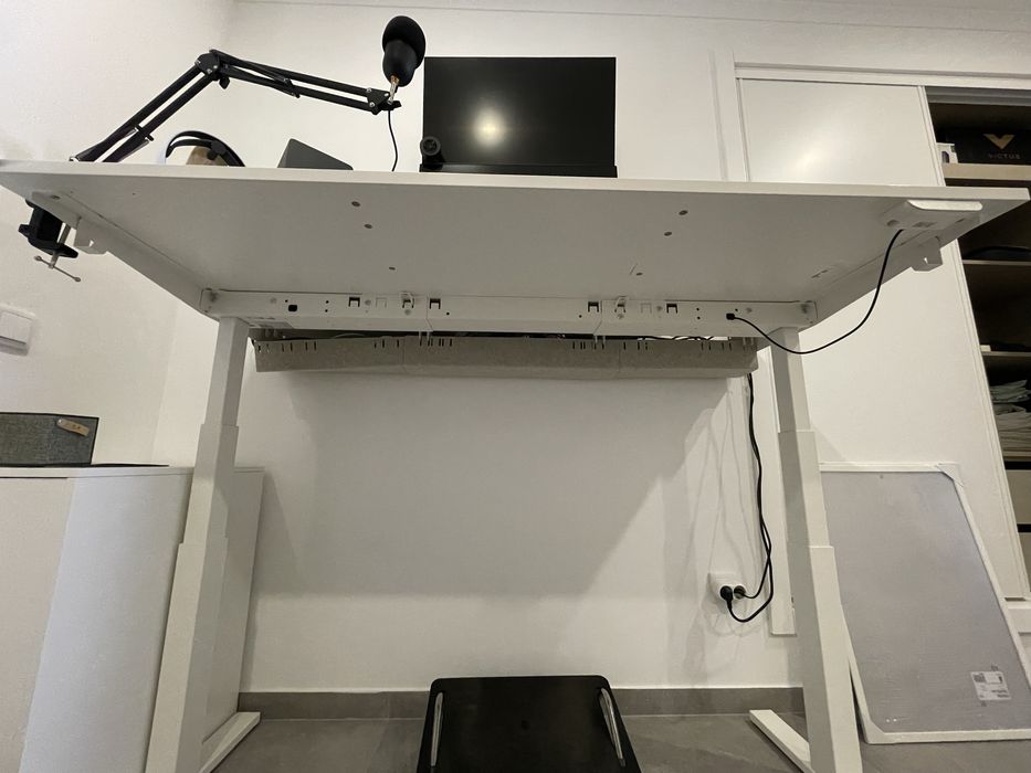 Secretária eletrica MITTZON IKEA sentado/em pé, branco, 160x80 cm