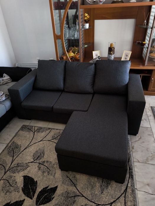 Sofá Chaise Longue Reversível (Cinzento Escuro) - Novo - Menos de 1 An