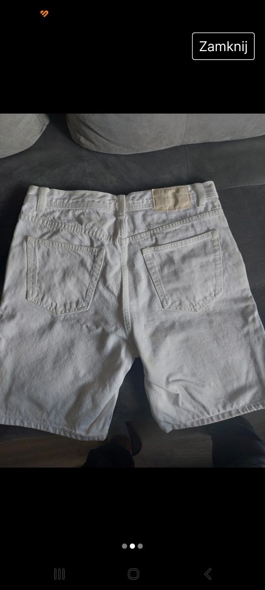 Spodenki jeans firmy Zara kolor Ecru rozmiar 40