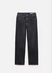 Bawelniane czarne jeansy zw collection cropped o prostym kroju