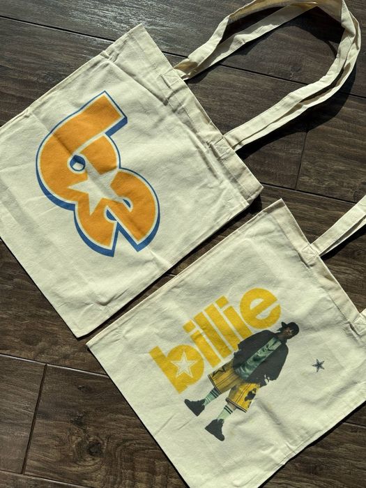 2 torby tote bags billie eilish beige cotton bawełna