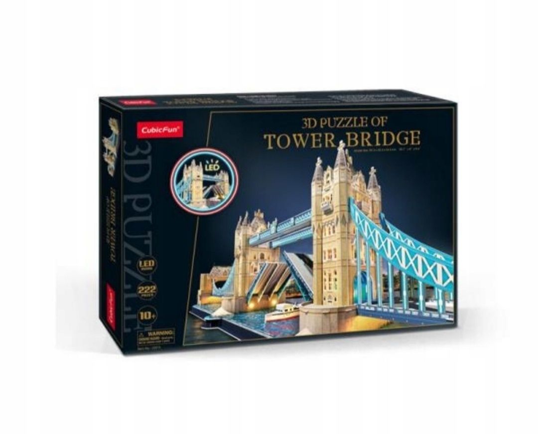 Puzzle 3D Cubic Fun Most zwodzony TOWER BRIDGE LED 222 elementy - L531
