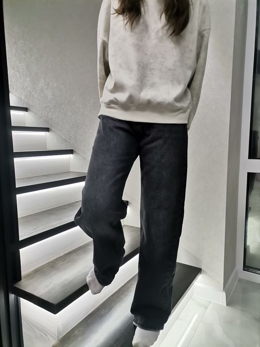 Джинси прямі графіт