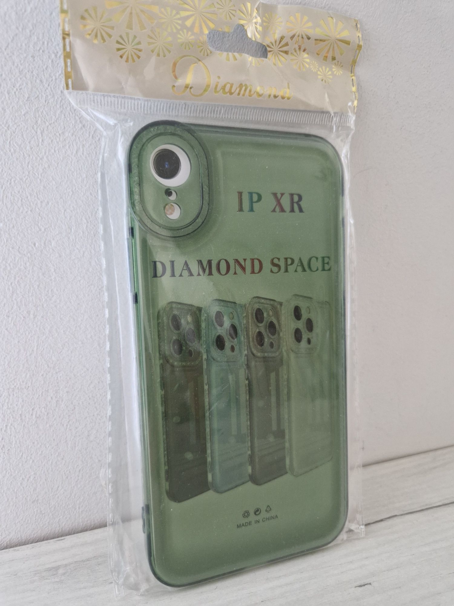Etui Crystal Diamond 2mm Case do Iphone XR Przezroczysty zielony