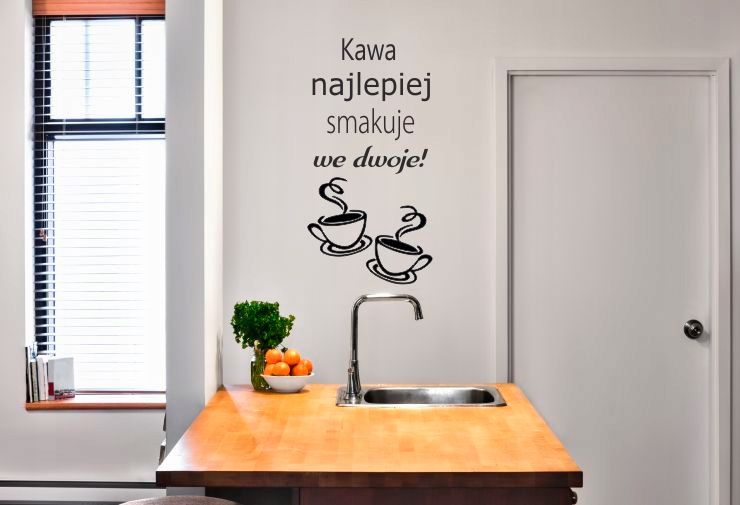 Napis naklejka na ścianę ścienna kawa kuchnia 120x60cm