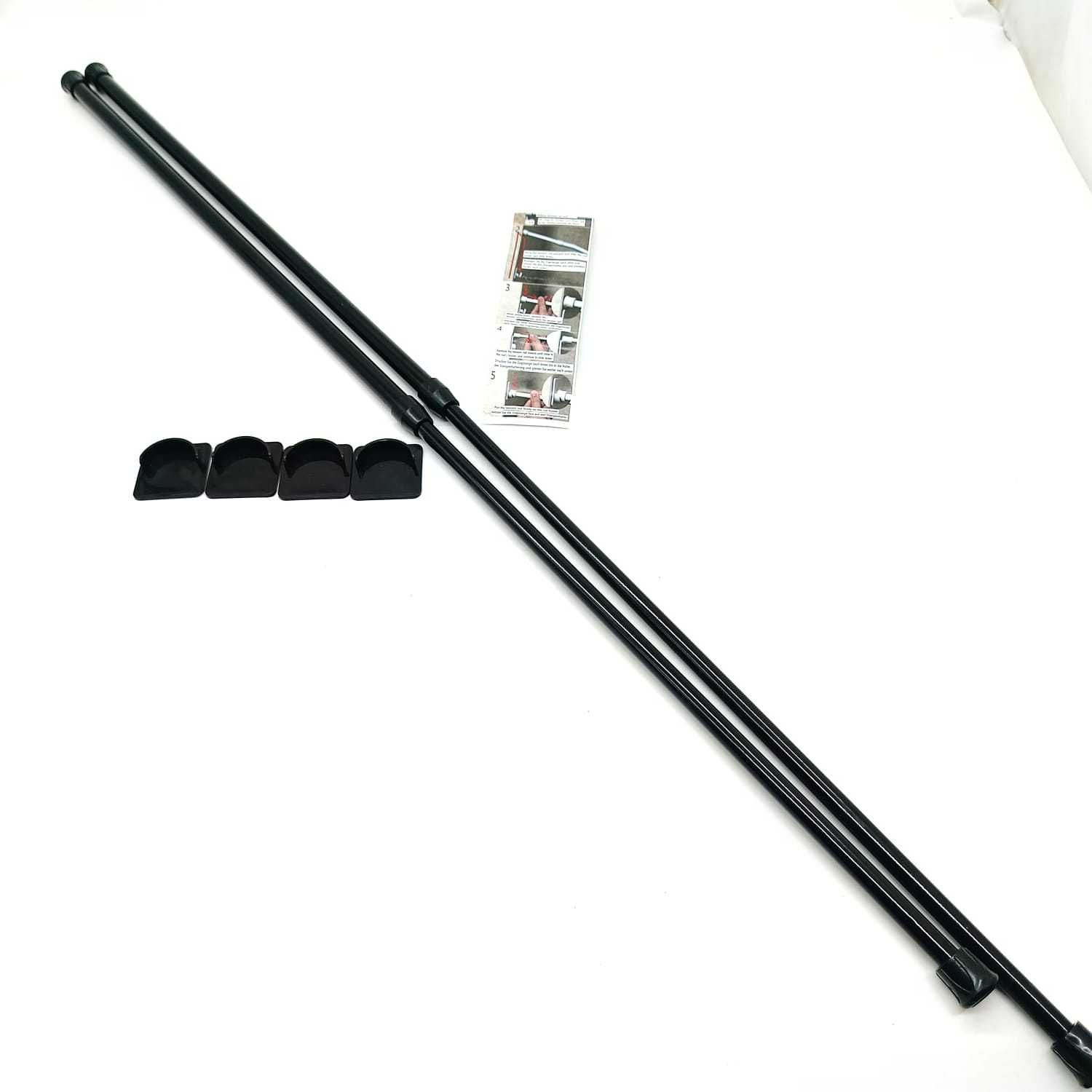 2 x Karnisz teleskopowy 51–80 cm bez wiercenia, biały, zaciskowy,