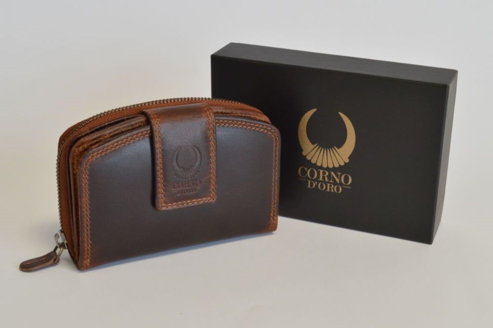 Portfel skórzany CORNO D’ORO brązowy XL CD23007