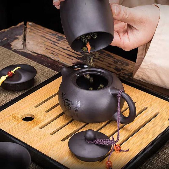 Набір для чайної церемонії Lesko Black Matt керамічний 10 предм