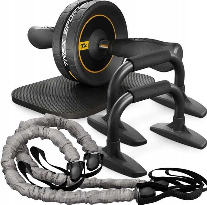 Zestaw do Ćwiczeń Mięśni Uchwyty do Pompek Mata Kółko Gumy 4w1 Fitness