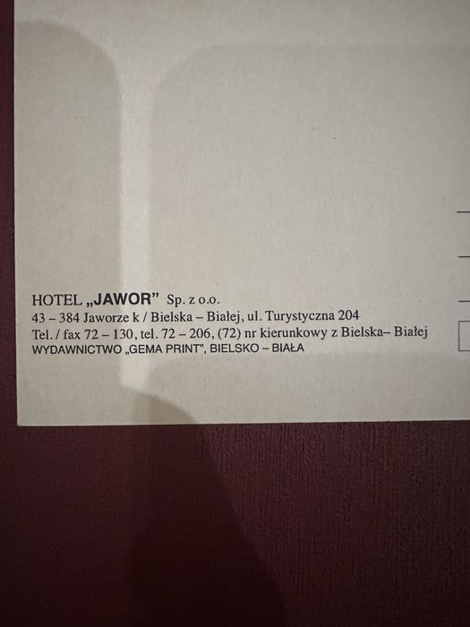 Pocztówka Jawor Hotel w Jaworze, do kolekcji