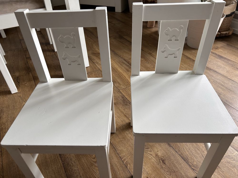 Drewniane krzeselka ikea kritter 2 sztuki