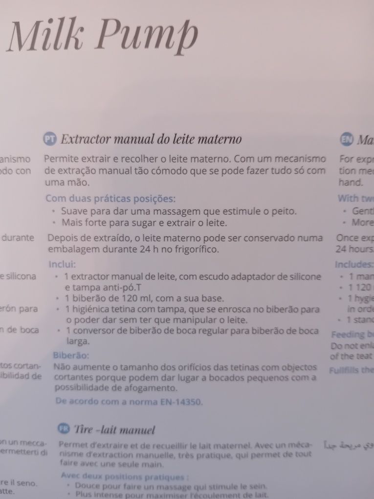 Extrator de leite manual
