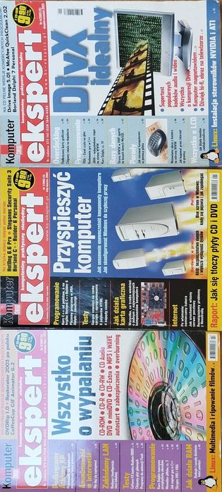 3 wydania Komputer Świat Ekspert 01/2003, 03/2003, 04/2003   + płyty