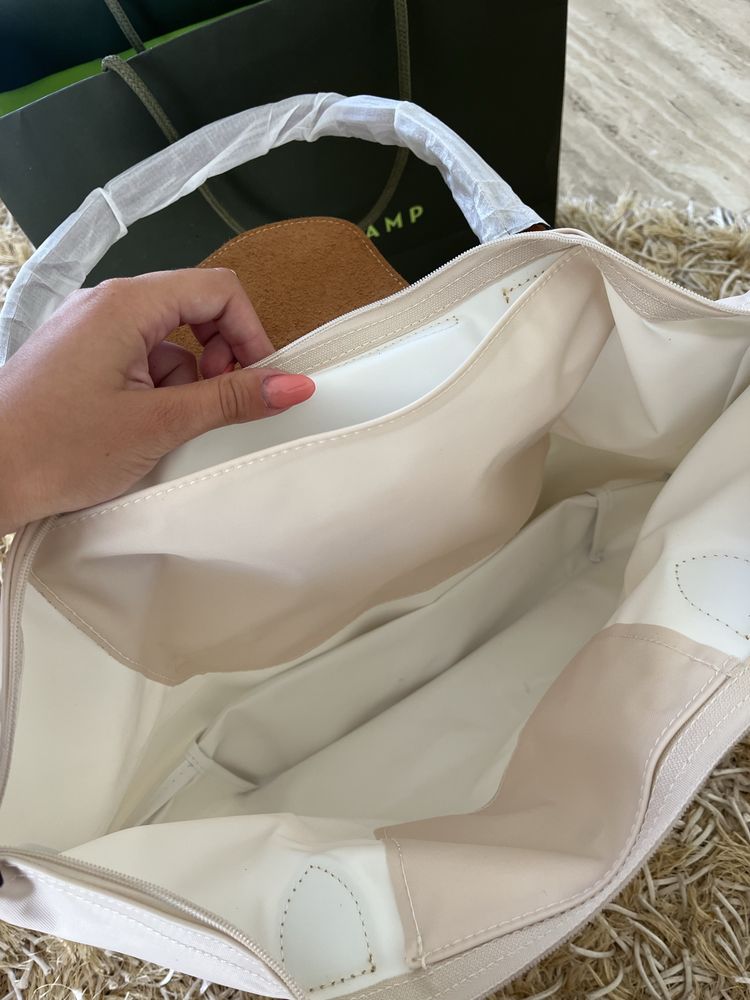 longchamp bege tamanho: L