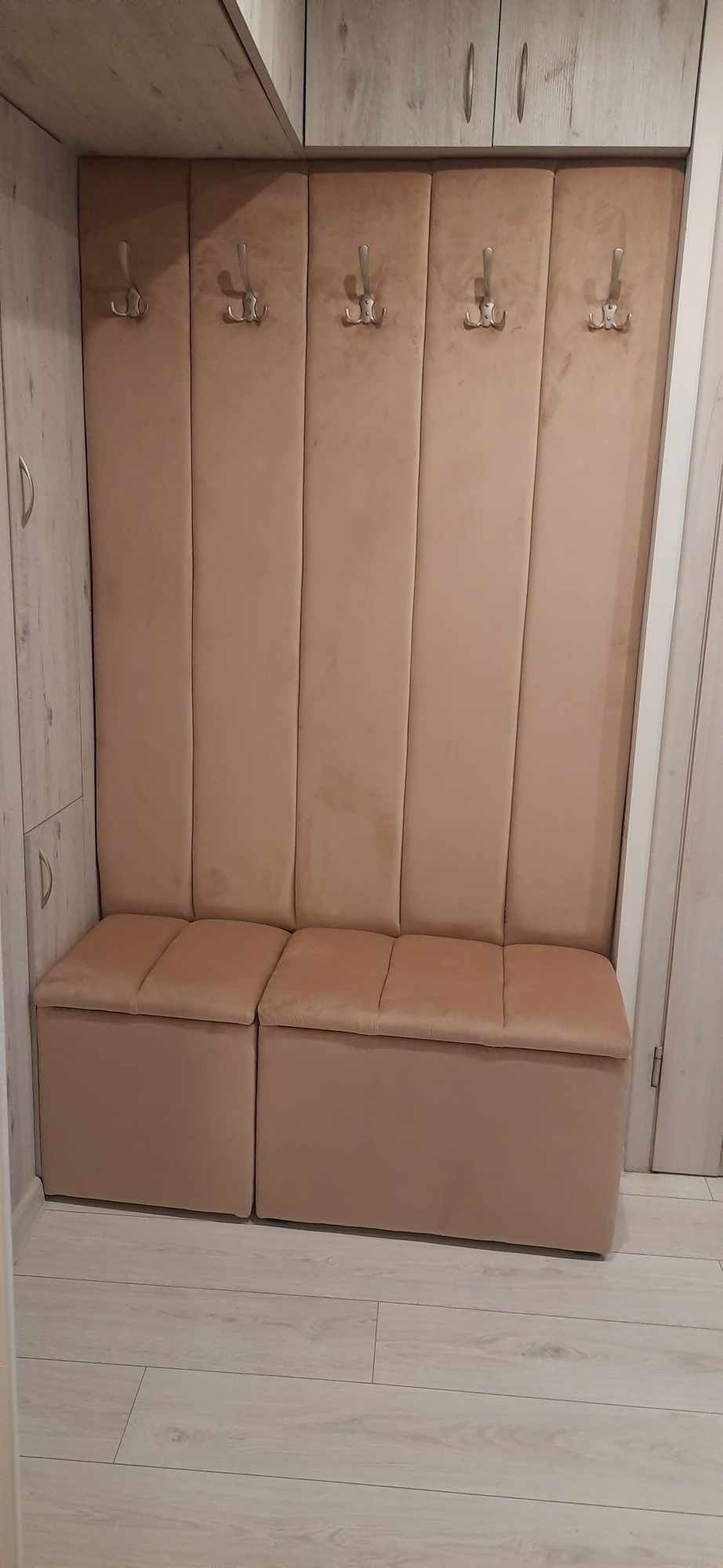 Ławka, ławeczka, puf, skrzynia, panel tapicerowany z wieszakami