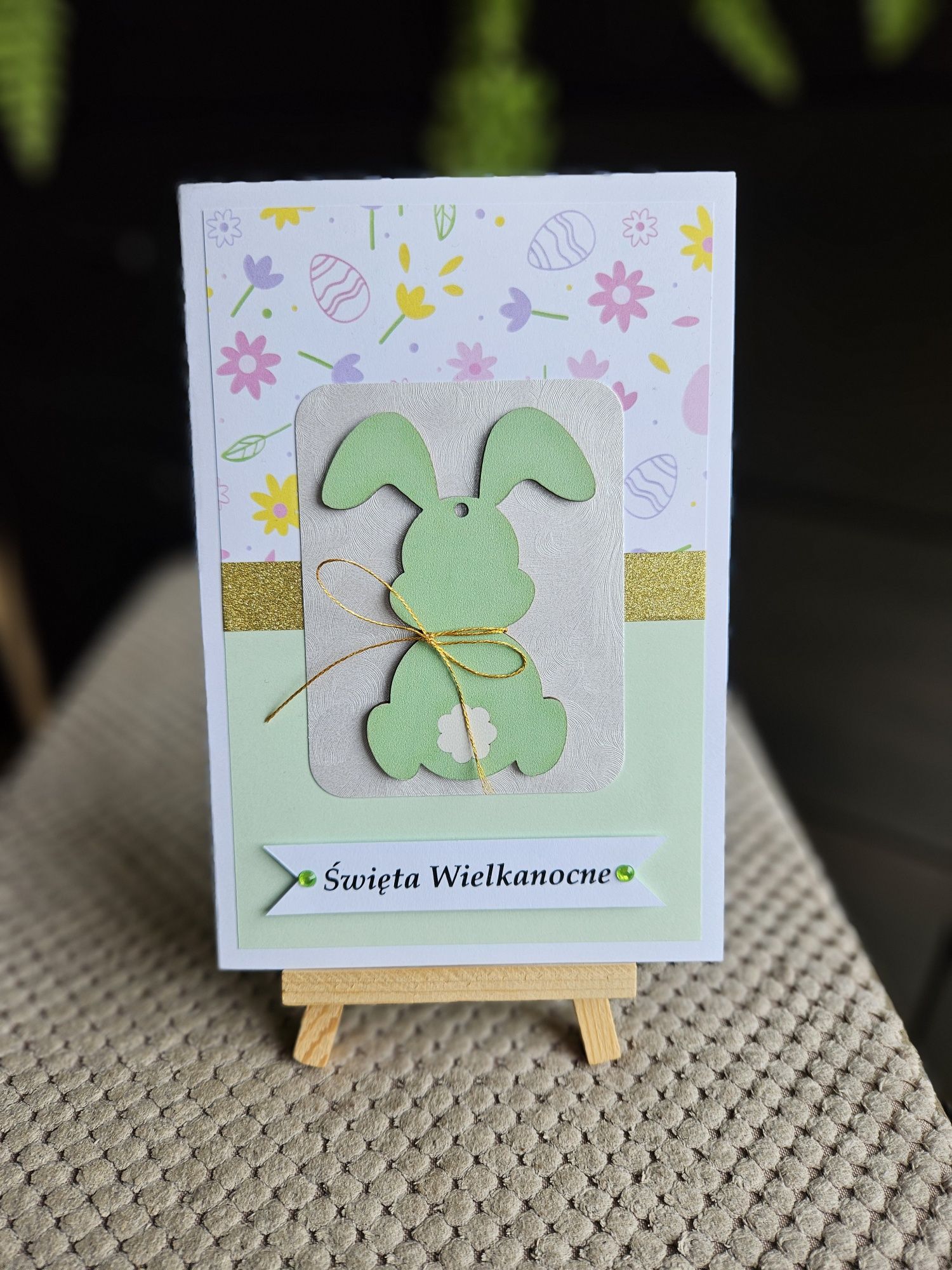 Kartka świąteczna ręcznie robiona, Wielkanoc, handmade