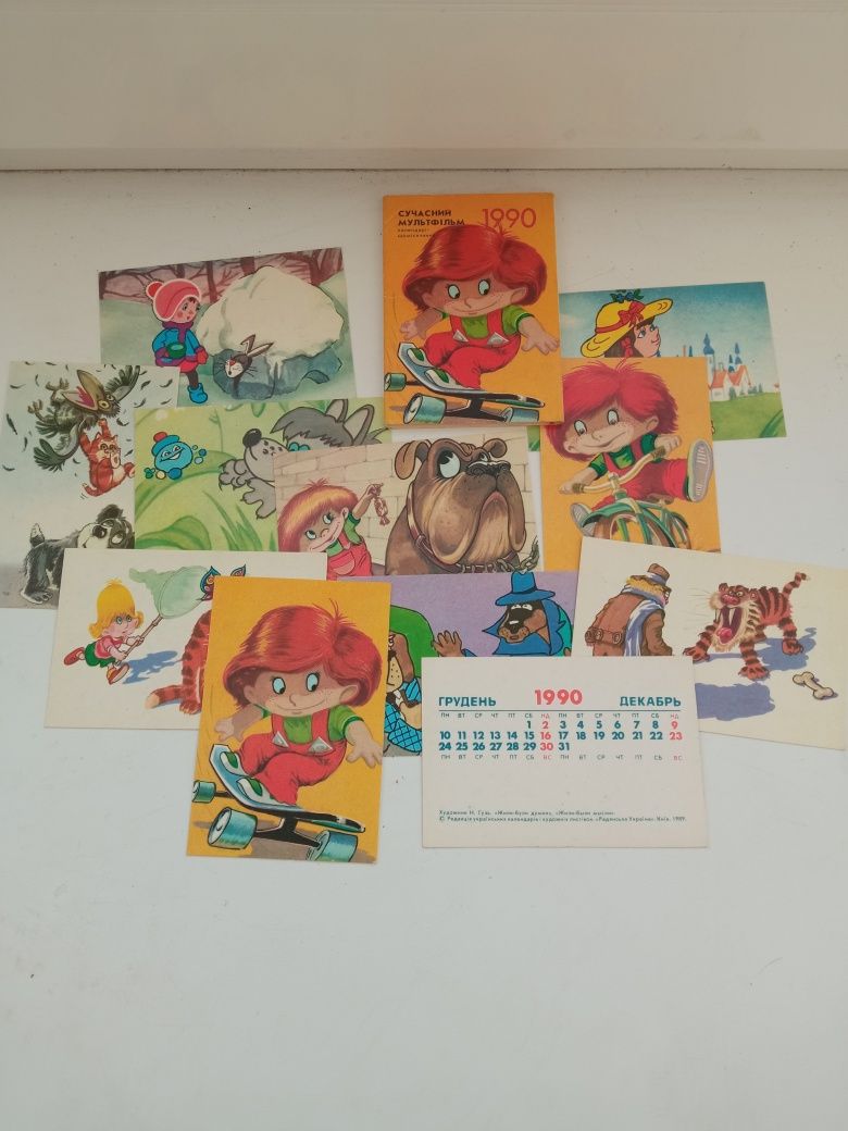Наборы карточек времён СССР 5шт большые и 3 набора календарики