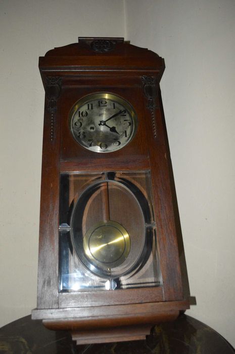 zegar ścienny stary duzy wiszący wahadłowy antyk retro wysokosc 84 cm