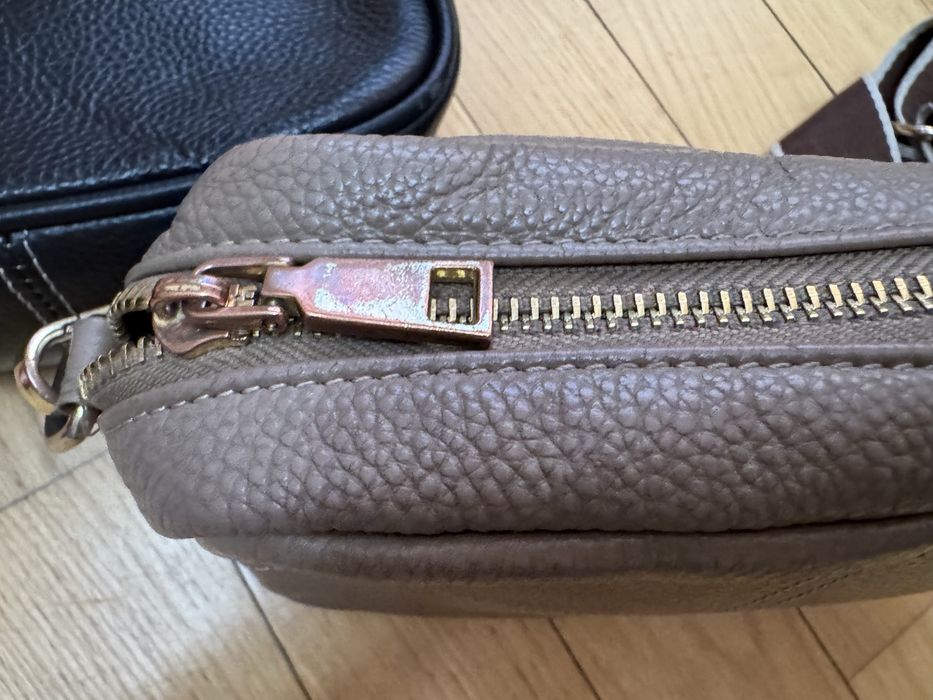 Сумка чорна бежева шкіряна жіноча braska крос боді