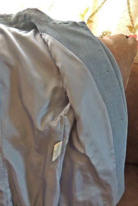 Костюм , 43% шерсть / CHR/ пиджак и юбка, голубой