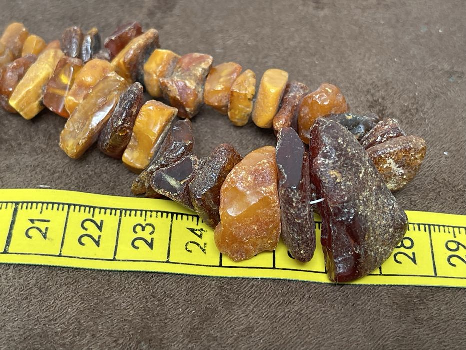 Stary Duży Naszyjnik z Bursztynu Bałtyckiego Prl