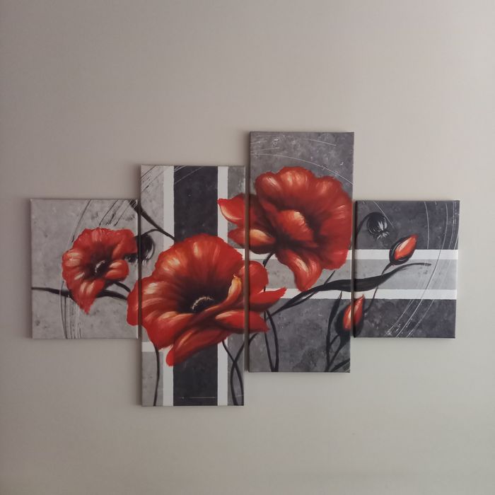 Obraz kwadryptyk - czerwone maki