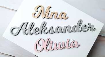 Imiona drewniane 3 D NOWE