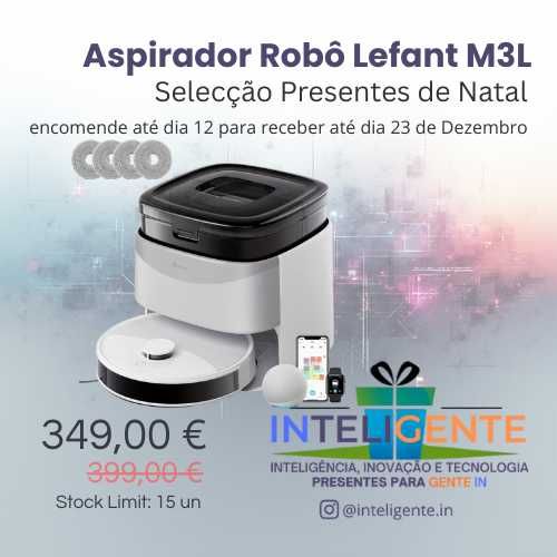 Aspirador Robô Lefant M3L · Estação Inteligente 8 Semanas - NOVO