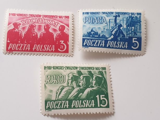 Polska Fi 492-494 ** /1949r VIII Kongres ZZ