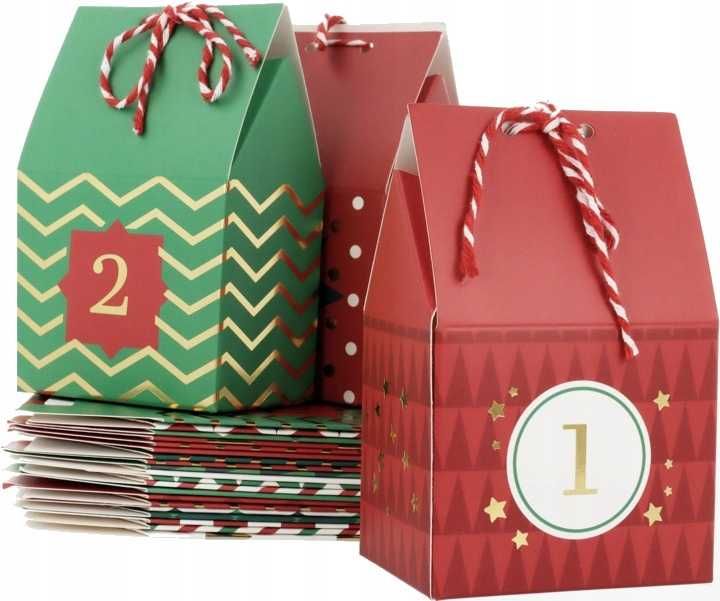 Kalendarz adwentowy Eloy Christmas pudełka domki do uzupełnienia