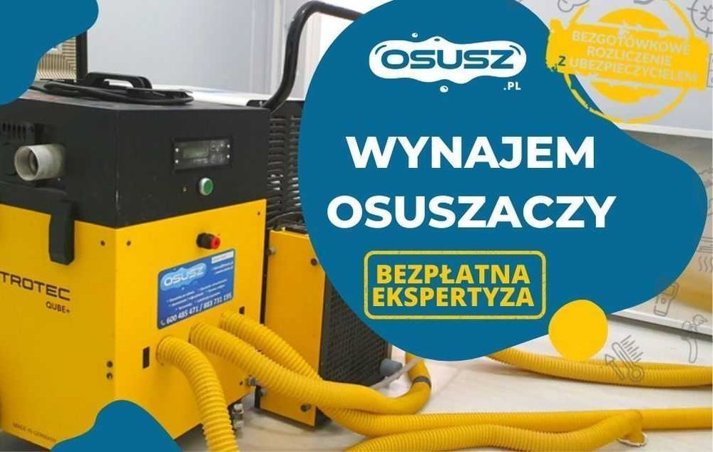 WYNAJEM Osuszacz powietrza, osuszanie po zalaniu, pochłaniacz TANIO!