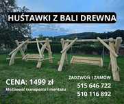 huśtawka z bali drewniana