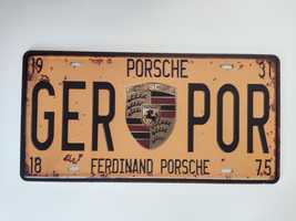 Placa metal Porsche - Estilo Vintage