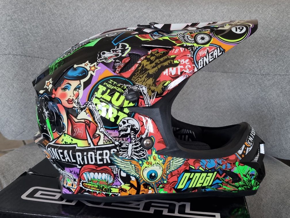 Kask MX dziecięcy O'neal Backflip RL2 M Crank Black