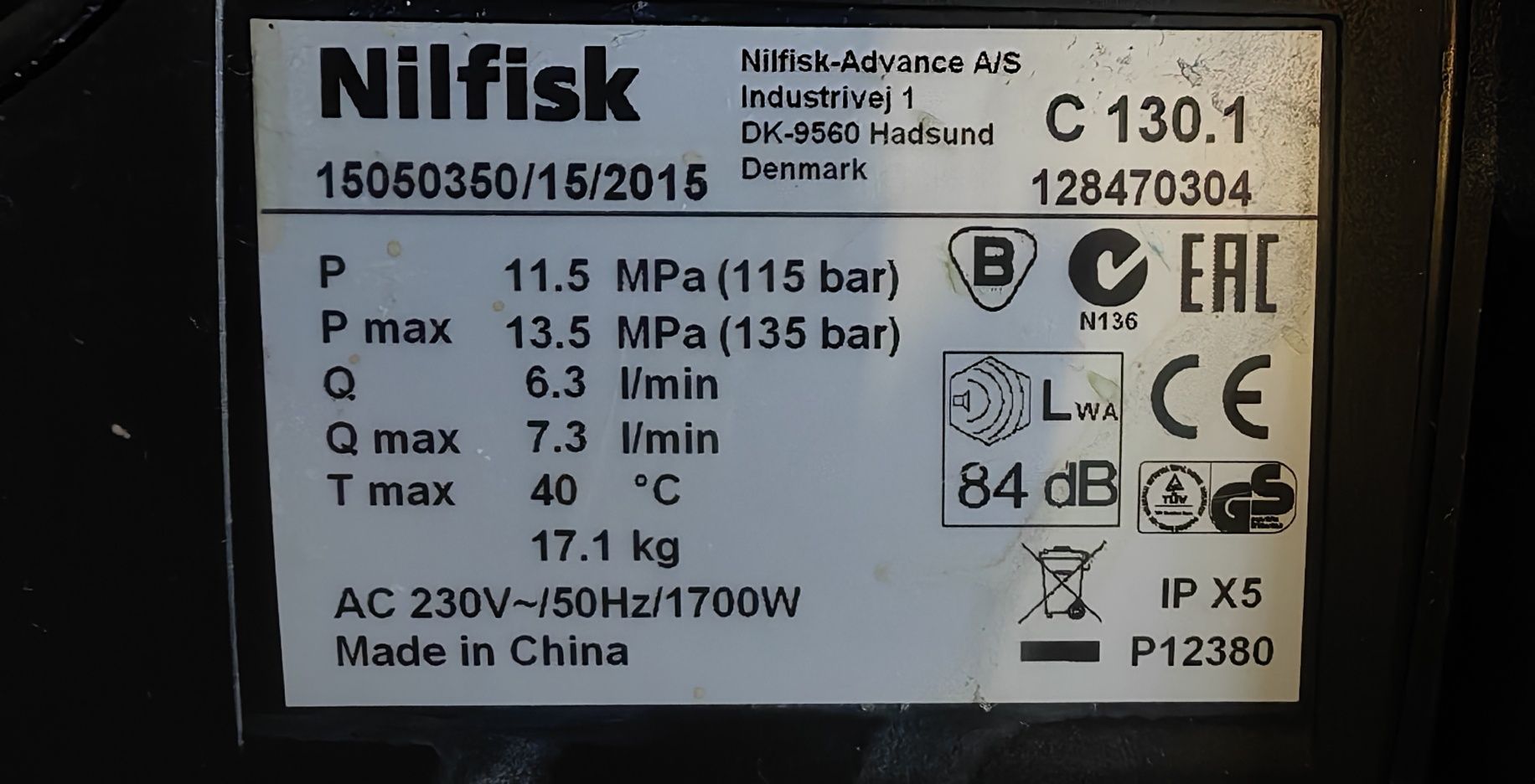 Мийка високого тиску Wap Hilfisk Aqua 1350