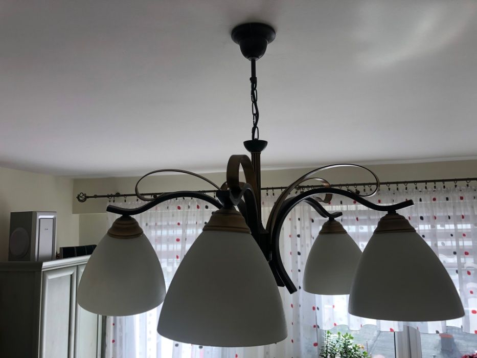 Lampa - jak z mosiądzu - sufit + stojąca w komplecie