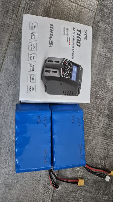 Baterie do łódki zanetowej 3s6p 12.6v 30Ah (60Ah) plus ładowarka