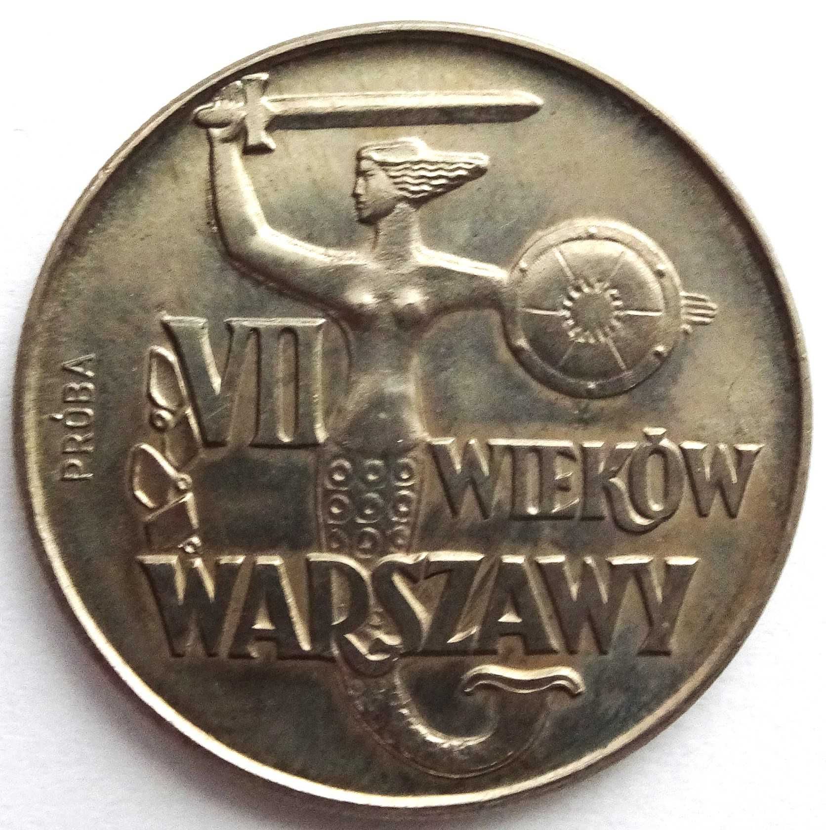 VII wieków Warszawy PRÓBA CuNi 10 złotych 1965 chuda syrenka