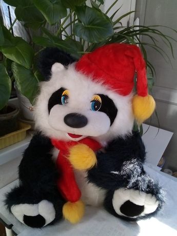 Мягкая игрушка панда новогодняя большая