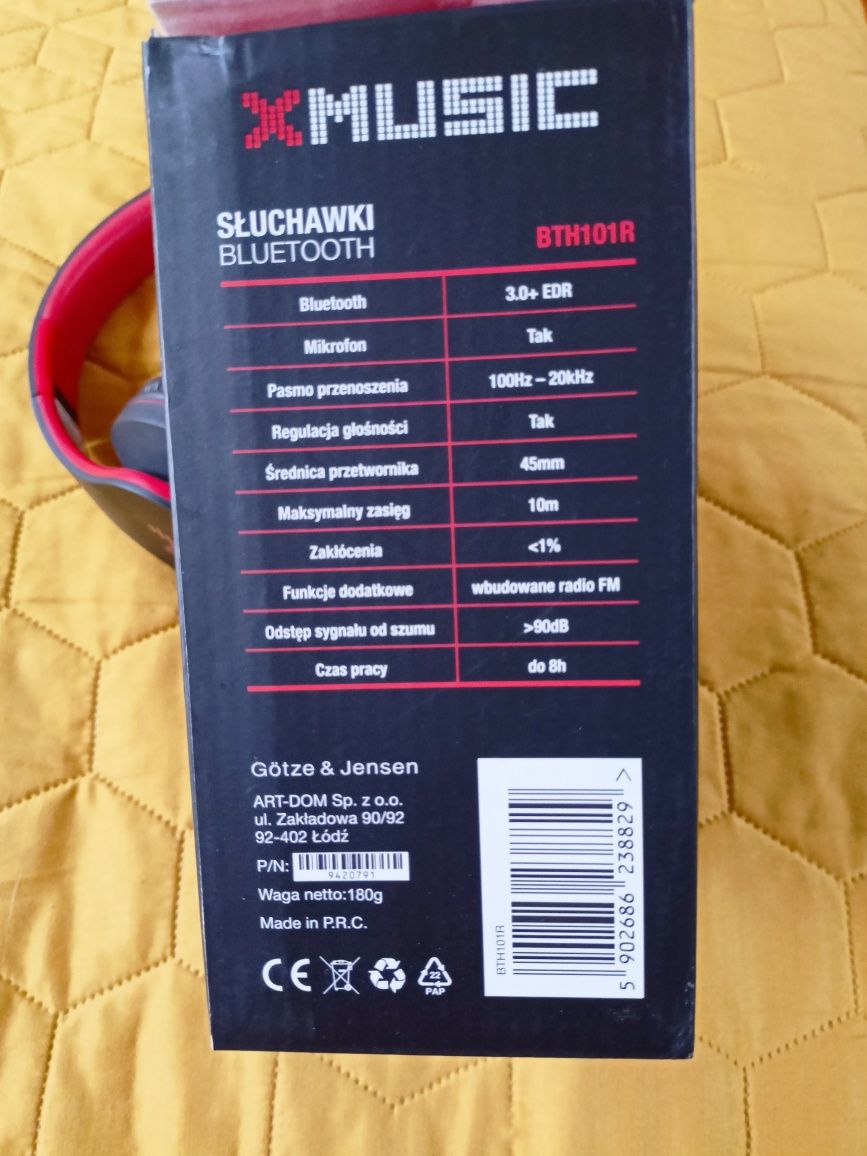 Słuchawki Bezprzewodowe Bluetooth BTH101R