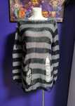 Sweter w paski szaro czarny oversize punk rock goth