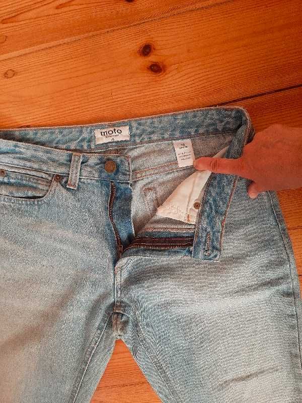 jeansy włoskie moto jasne rozmiar 10, 38