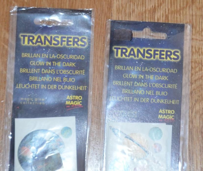Transfers Fosforescentes(brilham no escuro) Planetas:Marte,Saturno,etc
