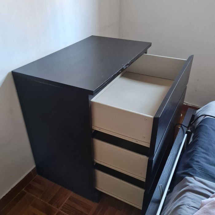 Cómoda MALM c/ 3 gavetas, pret-cast - IKEA