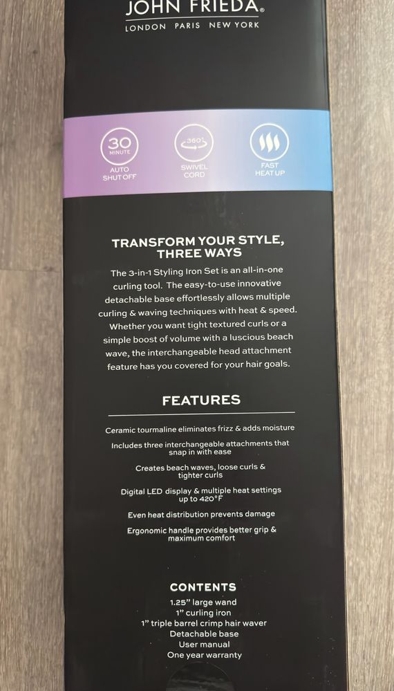 John Freida 3-in-1 Styling Iron Set плойка потрійна, мультистайлер