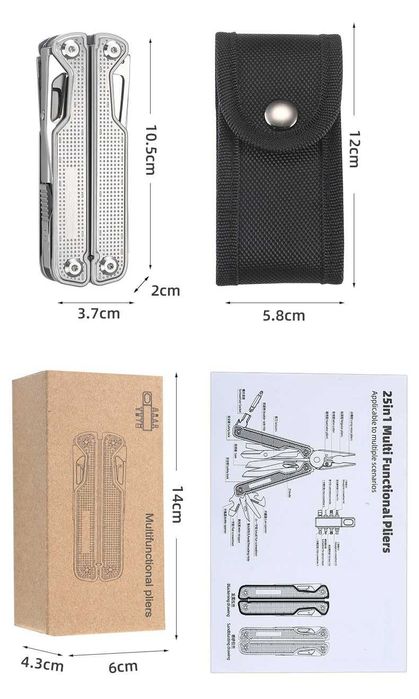 Мультитул 25-в-1 із нержавіючої сталі нейлоновим чохлом набіром біт