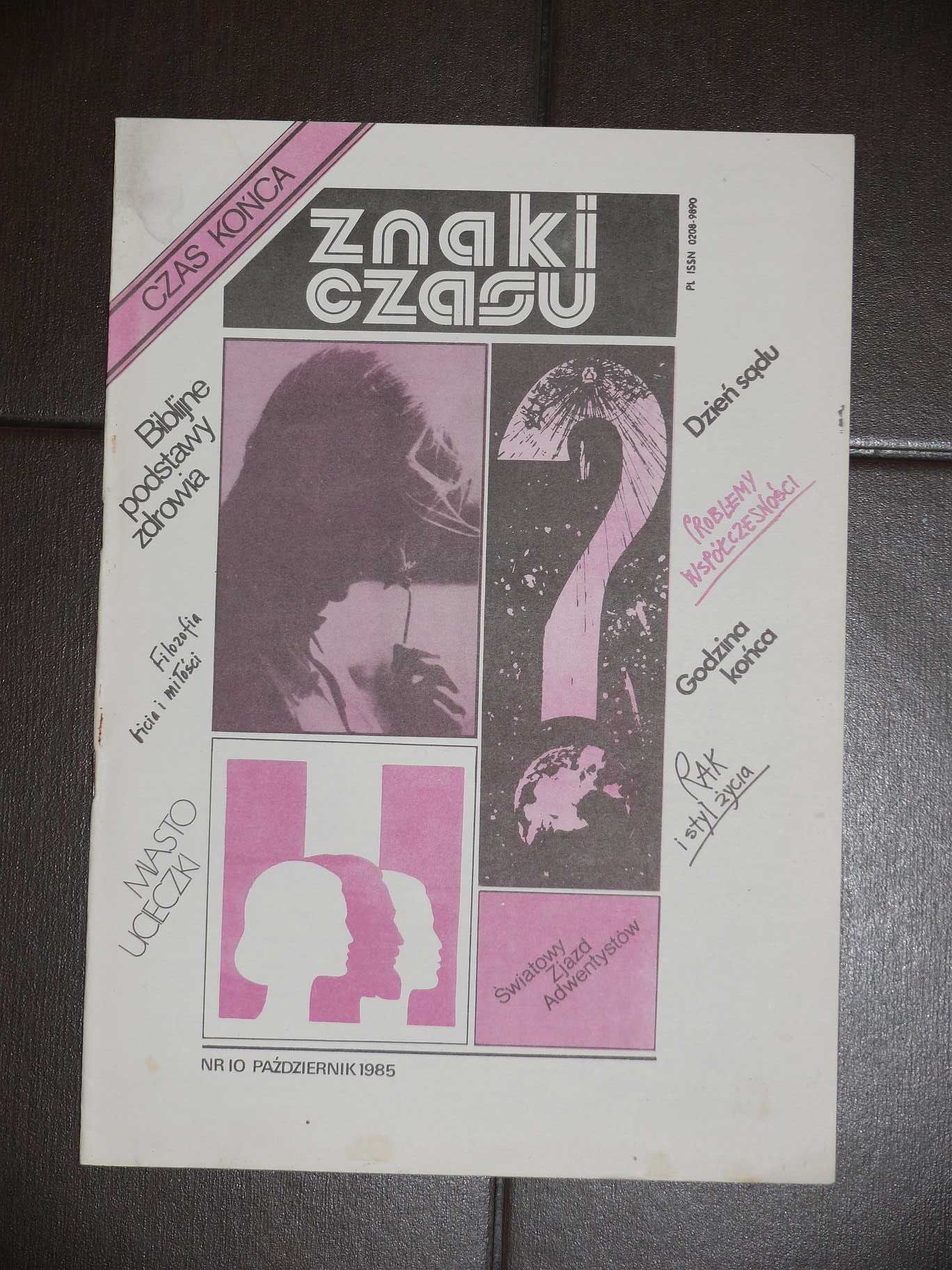 "Znaki Czasu" - czasopismo chrześcijańskie Nr 10 październik 1985